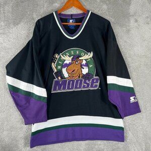Vintage Minnesota Moose Hockey Jersey Mens Large Starter Y2K